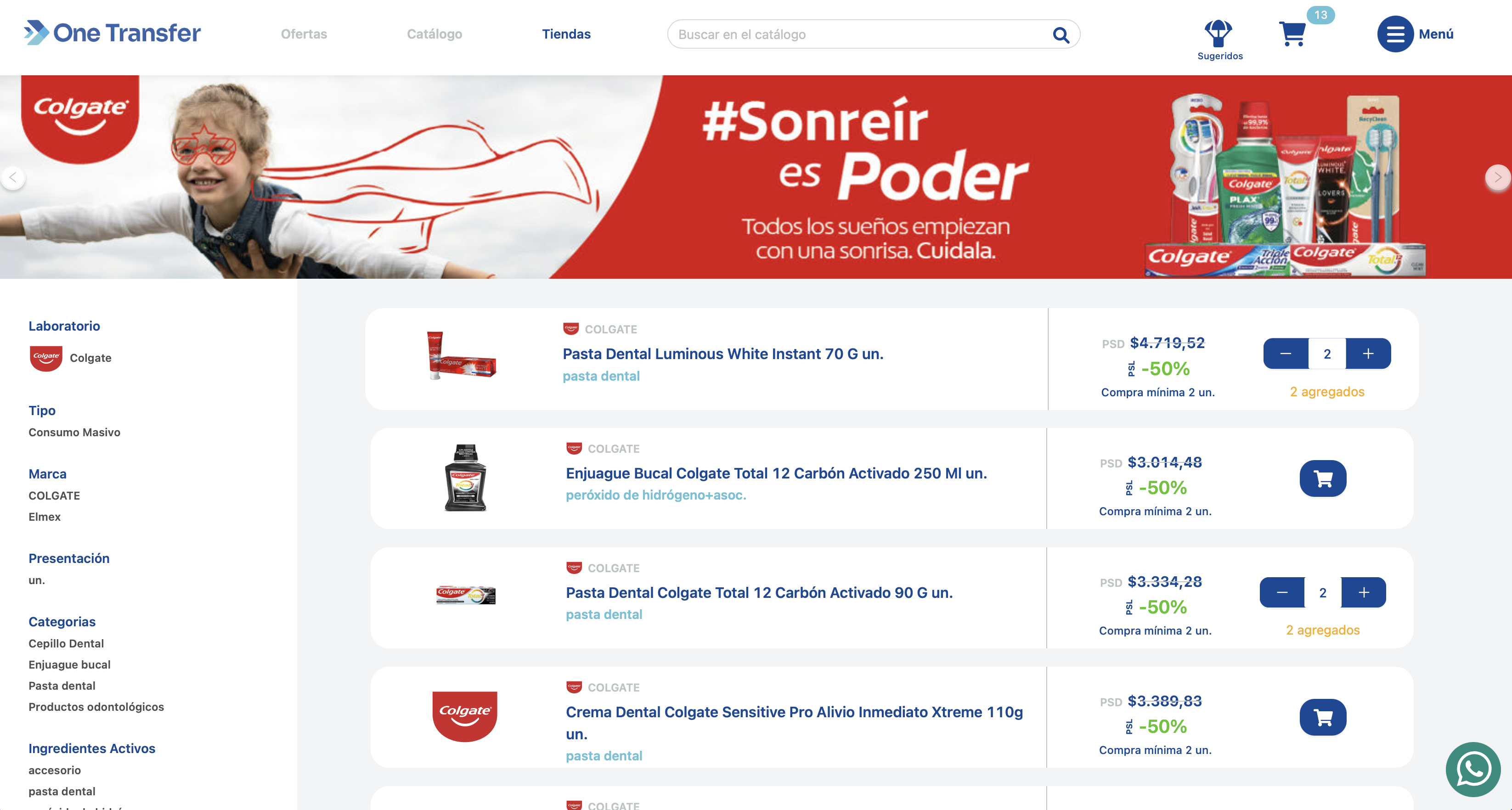 Tienda propia del laboratorio en el marketplace